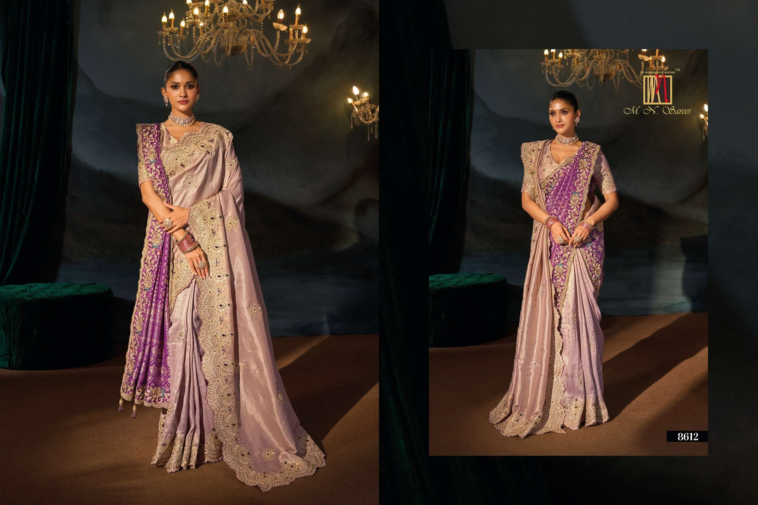 M N 8600 Series 8601 To 8613 the Royal and classic Heritage Collection saree wholesale in surat